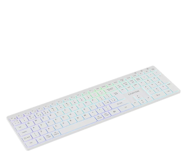 CANYON Klawiatura HKB-W11 UK/US RGB Dwa Tryby Bezprzewodowa Biała - 1348465 - zdjęcie 4